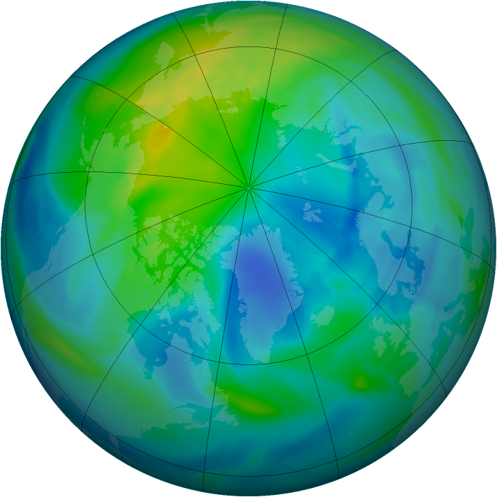 Arctic ozone map for 18 October 2006